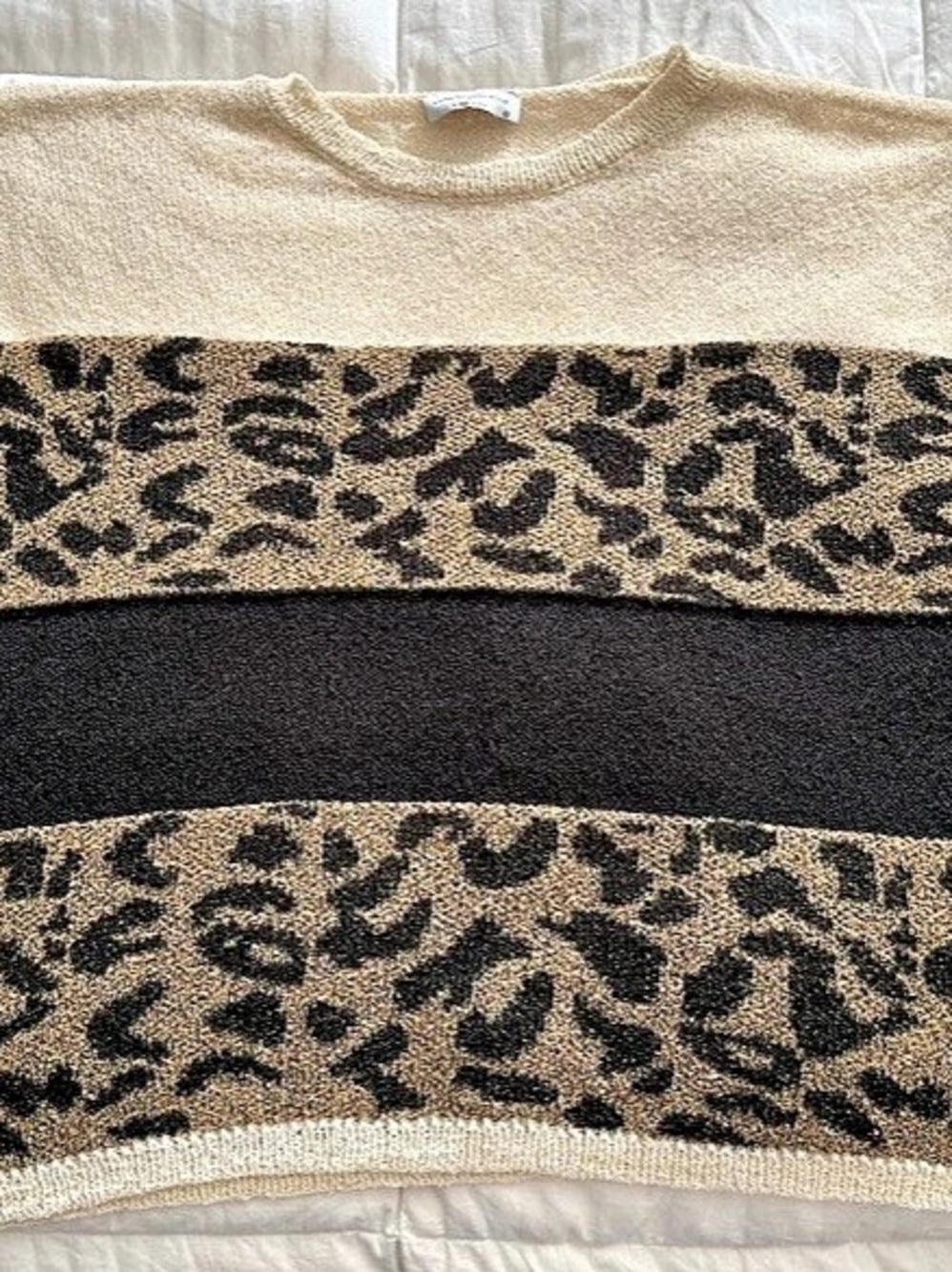 Pink Lily Living My Best Style x Pink Lily Beacon Hill Leopard Taupe Sweater